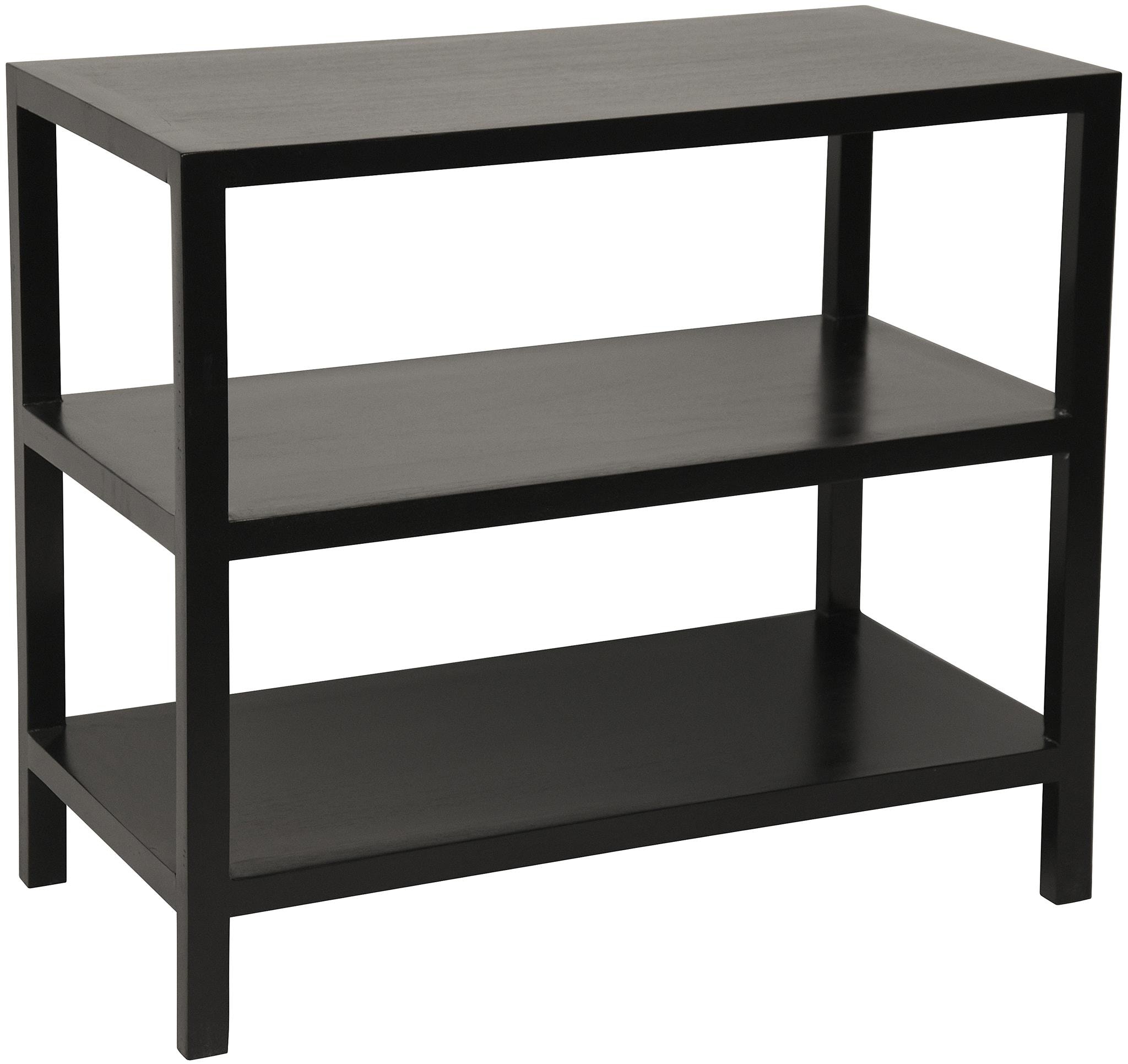 Noir 2 Shelf Side Table Hand Rubbed Black GTAB235HB